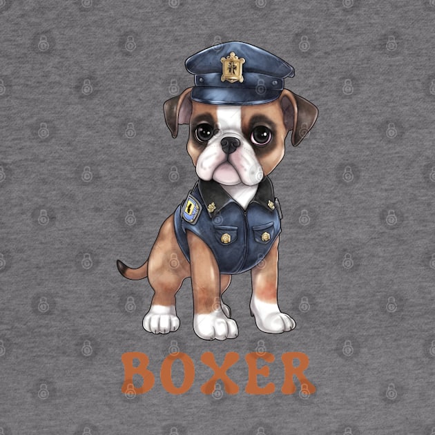 Boxer Dog in Police Uniform by PARABDI